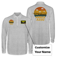 Thumbnail for Retro Airbus A330 Designed Long Sleeve Polo T-Shirts (Double-Side)