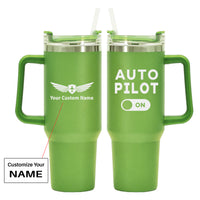 Thumbnail for Auto Pilot ON Designed 40oz Stainless Steel Car Mug With Holder