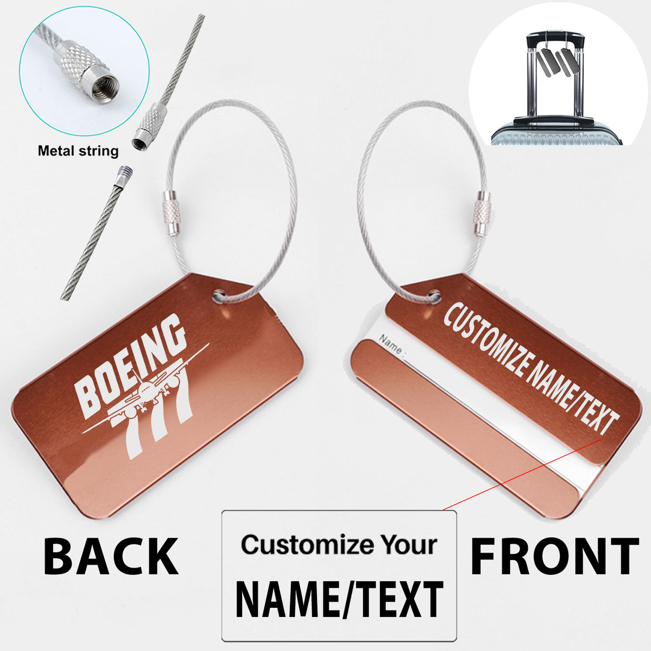 Amazing Boeing 777 Designed Fashion Metal Luggage Tags