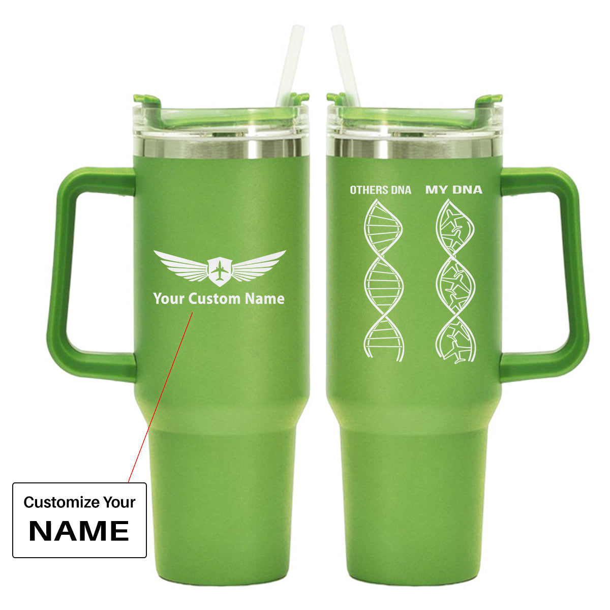 Aviation DNA Designed 40oz Stainless Steel Car Mug With Holder