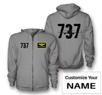 Thumbnail for Boeing 737 Designed Designed Zipped Hoodies