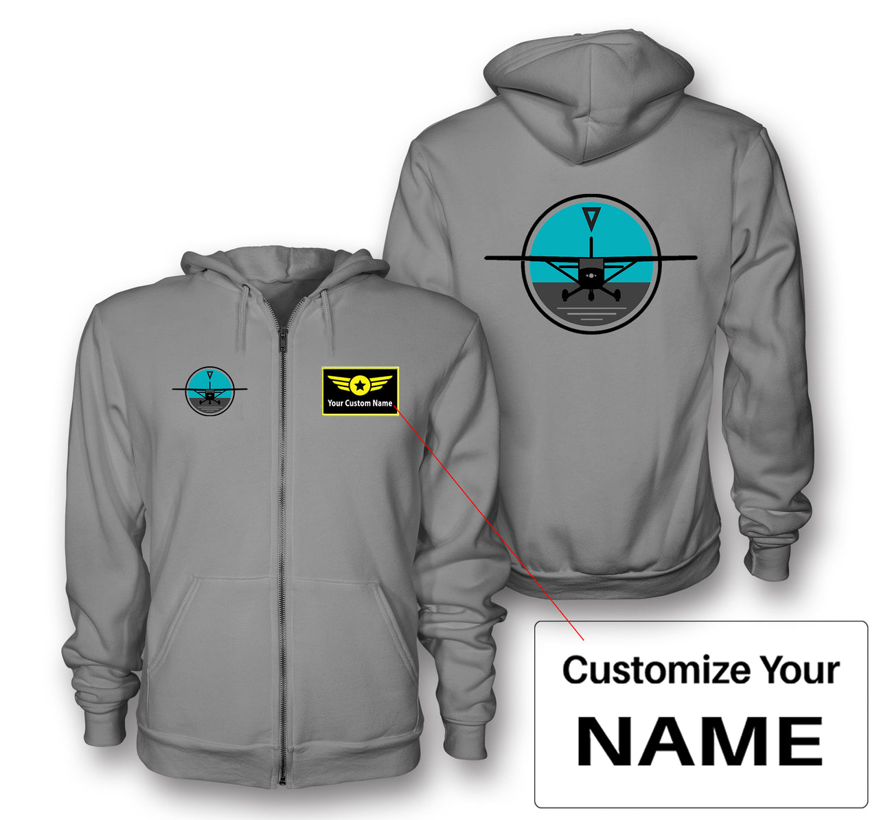 Cessna & Gyro Designed Zipped Hoodies