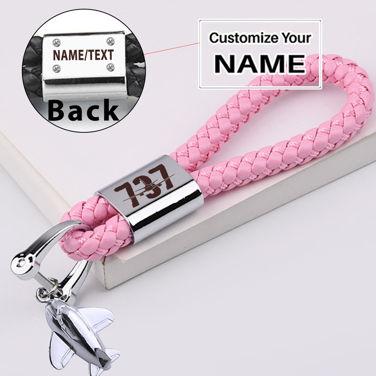 Boeing 737 Designed Designed Leather Car Key Chains