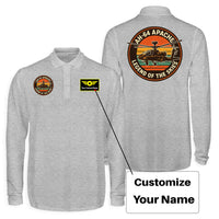 Thumbnail for Retro Apache AH-64 Designed Long Sleeve Polo T-Shirts (Double-Side)