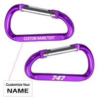 Thumbnail for 747 Flat Text Designed Aluminum Alloy Carabiner Key chains