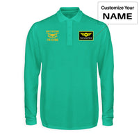 Thumbnail for Don't Disturb I'm Flying Designed Long Sleeve Polo T-Shirts