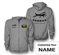 Thumbnail for Cessna Aeroclub Designed Zipped Hoodies