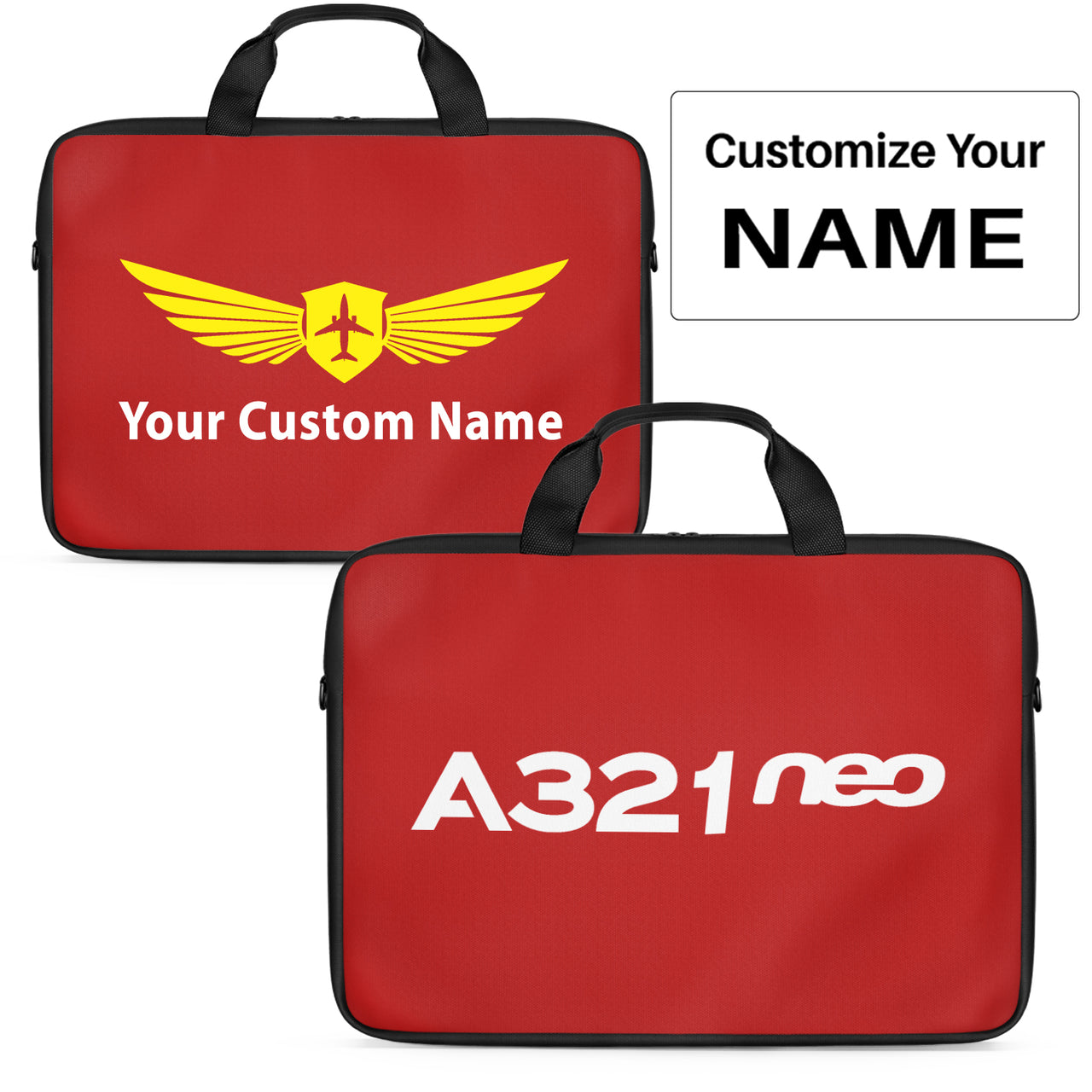 A321neo & Text Designed Laptop & Tablet Bags