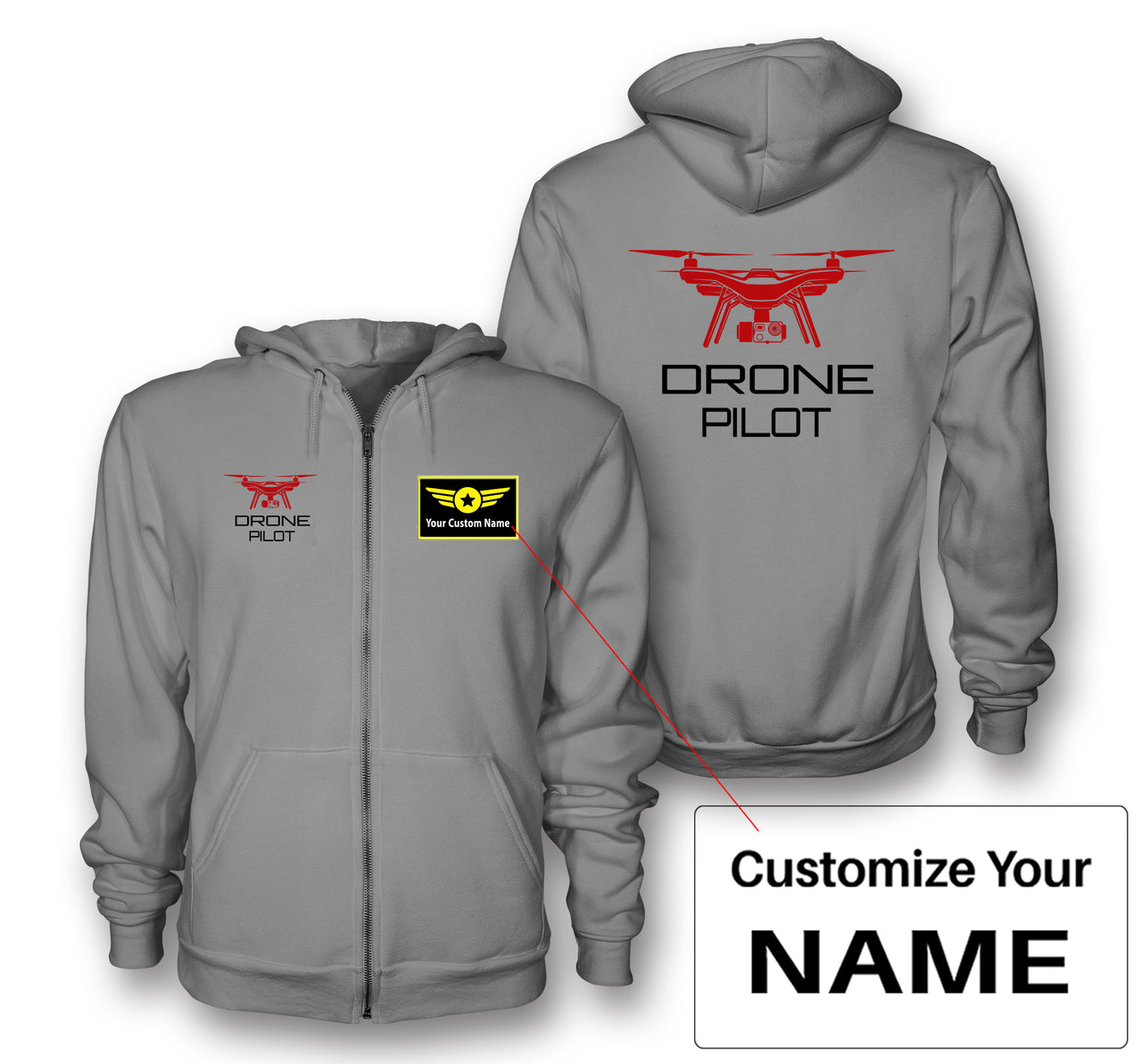 Drone Pilot Designed Zipped Hoodies