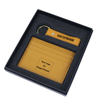 Thumbnail for Your Custom Design & Image & Logo & Text Design Genuine Leather Cardholder Key Ring Gift Box Set