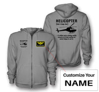 Thumbnail for Helicopter [Noun] Designed Zipped Hoodies