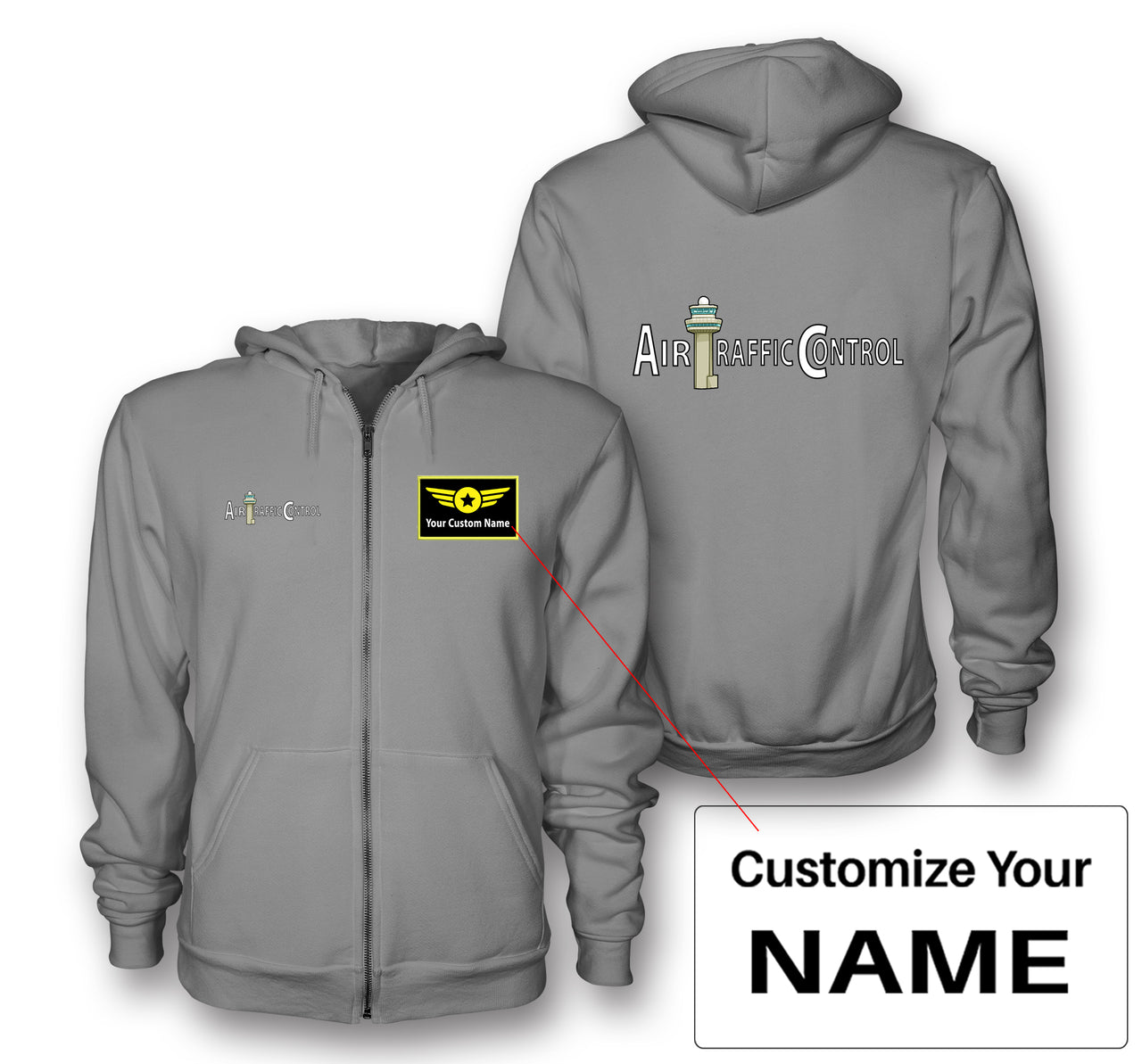 Air Traffic Control Designed Zipped Hoodies