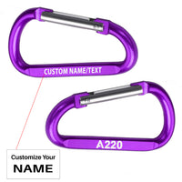 Thumbnail for A220 Flat Text Designed Aluminum Alloy Carabiner Key chains