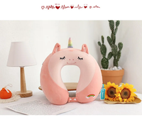 Thumbnail for Cartoon U-Shaped Memory Cotton Neck Pillow: Soft Travel Headrest