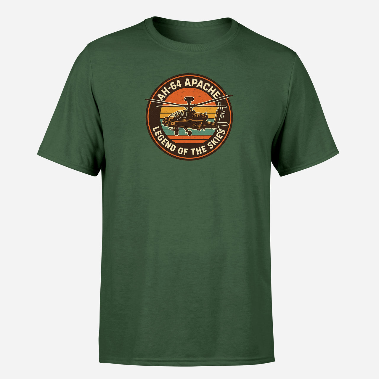 Retro Apache AH-64 Design Super Quality T-Shirts