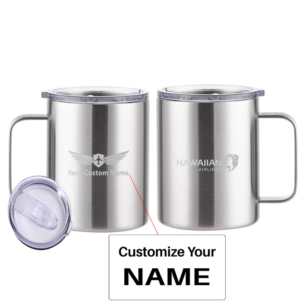 Hawaiian Airlines Designed Stainless Steel Laser Engraved Mugs