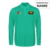 Thumbnail for Colourful 3 Airplanes Designed Long Sleeve Polo T-Shirts