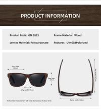 Thumbnail for Retro Polarized Wooden Frame Sunglasses - view 6