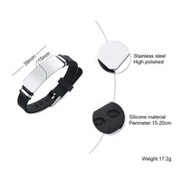 Thumbnail for Your Custom Design Text Design  Men's Stainless Steel Curved Silicone Bracelet