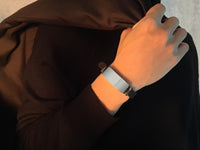 Thumbnail for Your Custom Design Text Design  Men's Stainless Steel Curved Silicone Bracelet