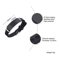 Thumbnail for Your Custom Design Text Design  Men's Stainless Steel Curved Silicone Bracelet