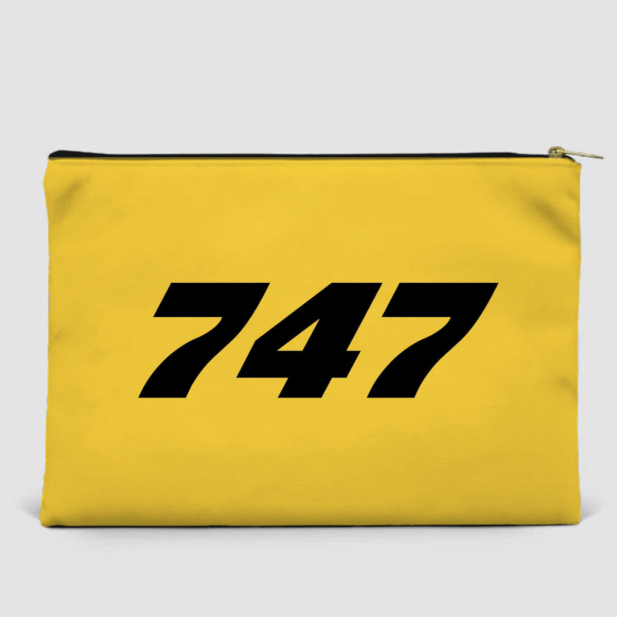 747 Flat Text Designed Zipper Pouch