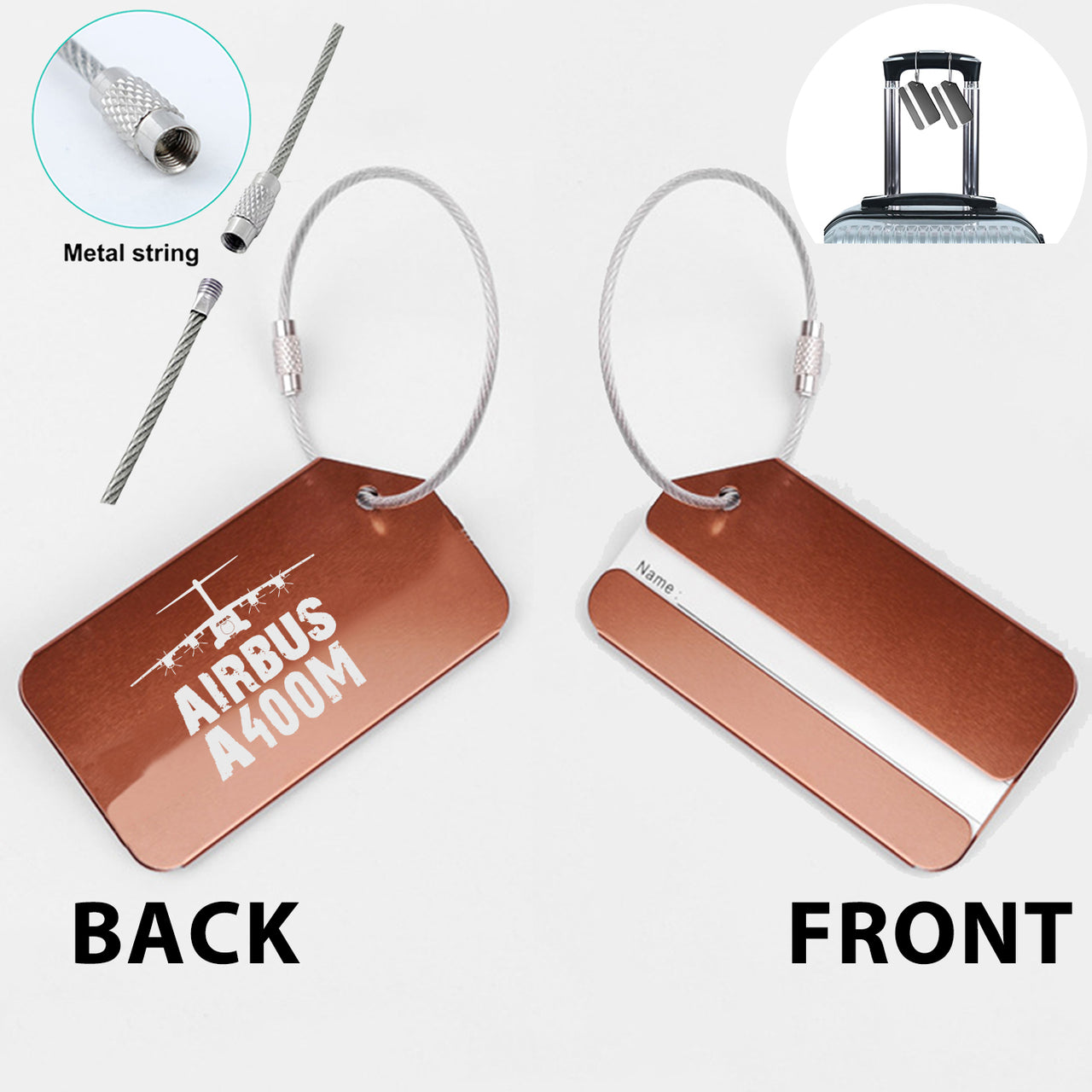 Airbus A400M & Plane Designed Fashion Metal Luggage Tags