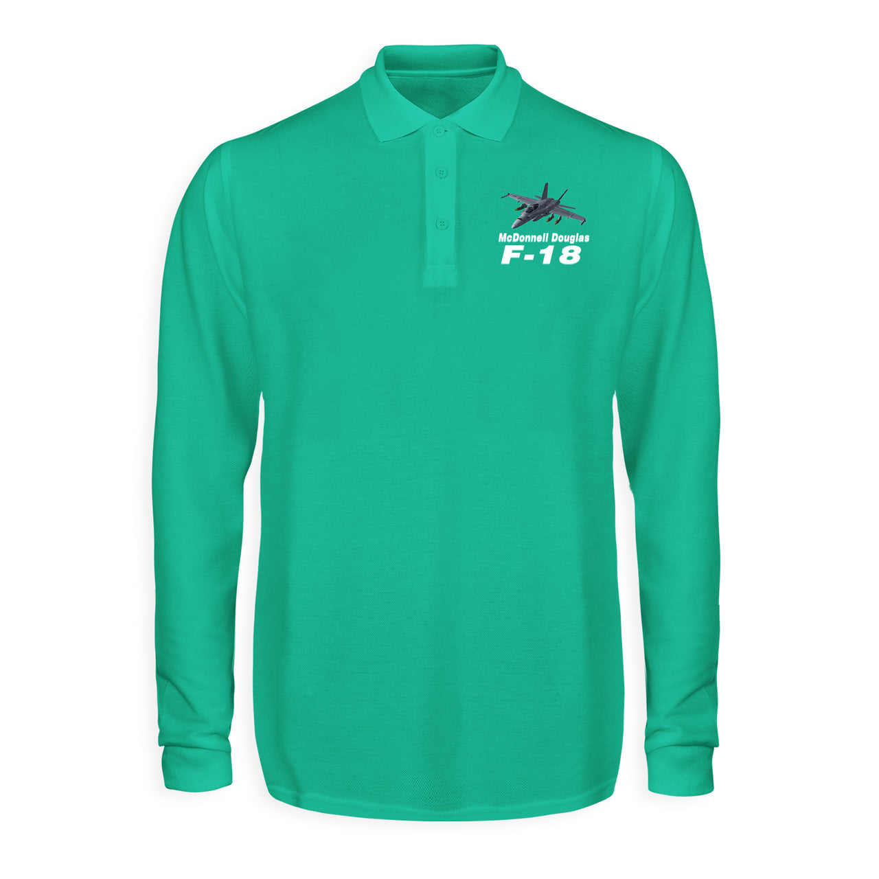 The McDonnell Douglas F18 Designed Long Sleeve Polo T-Shirts