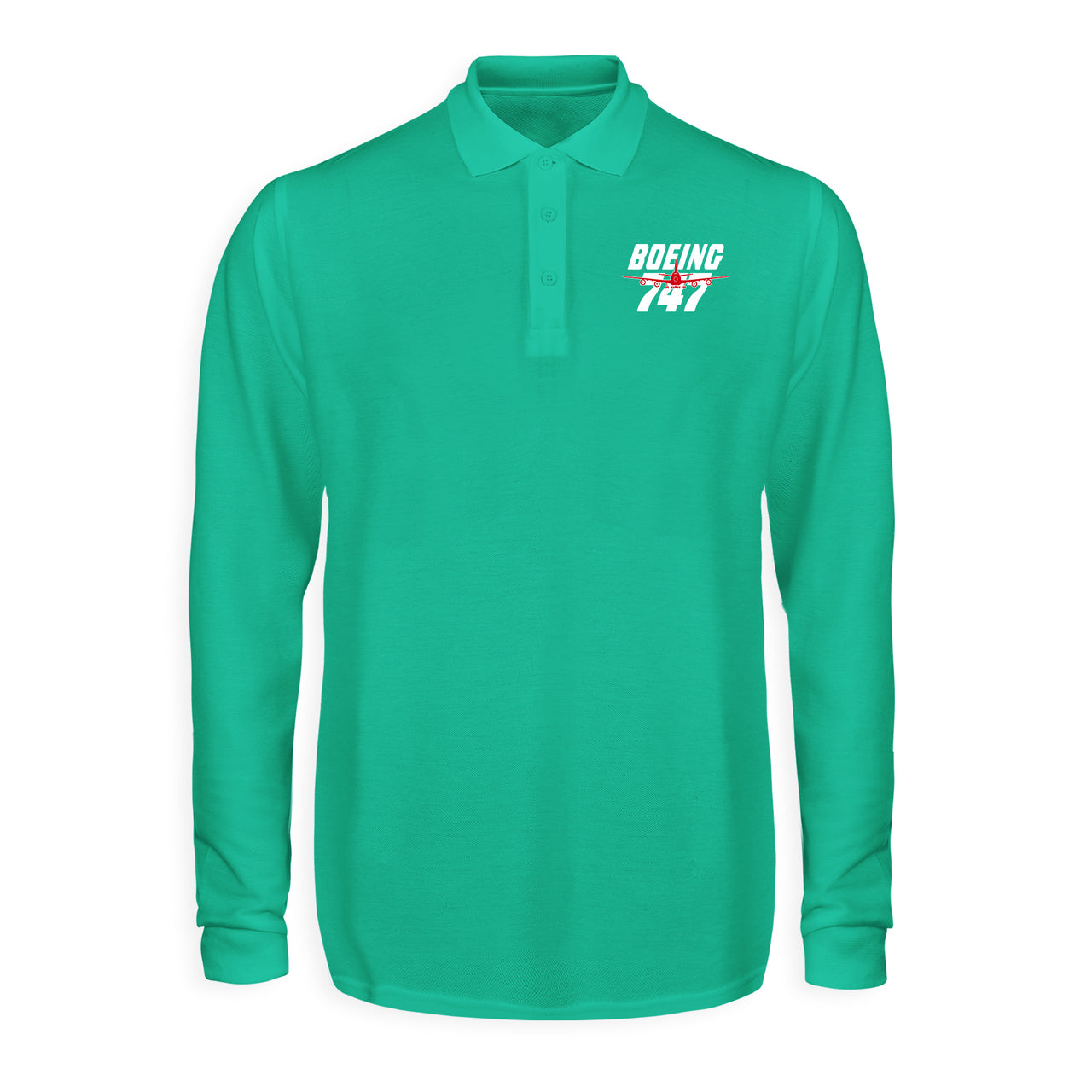 Amazing Boeing 747 Designed Long Sleeve Polo T-Shirts