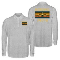 Thumbnail for Retro Boeign 747-8 Designed Long Sleeve Polo T-Shirts (Double-Side)