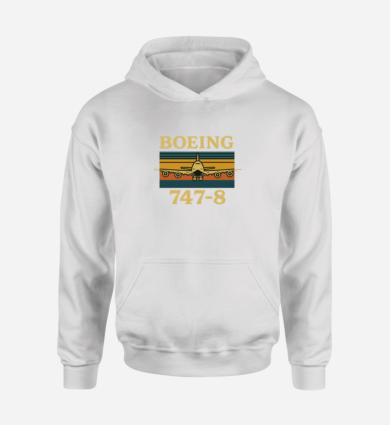 Retro Boeign 747-8 Designed Hoodies