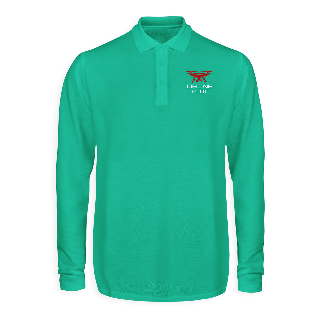 Drone Pilot Designed Long Sleeve Polo T-Shirts