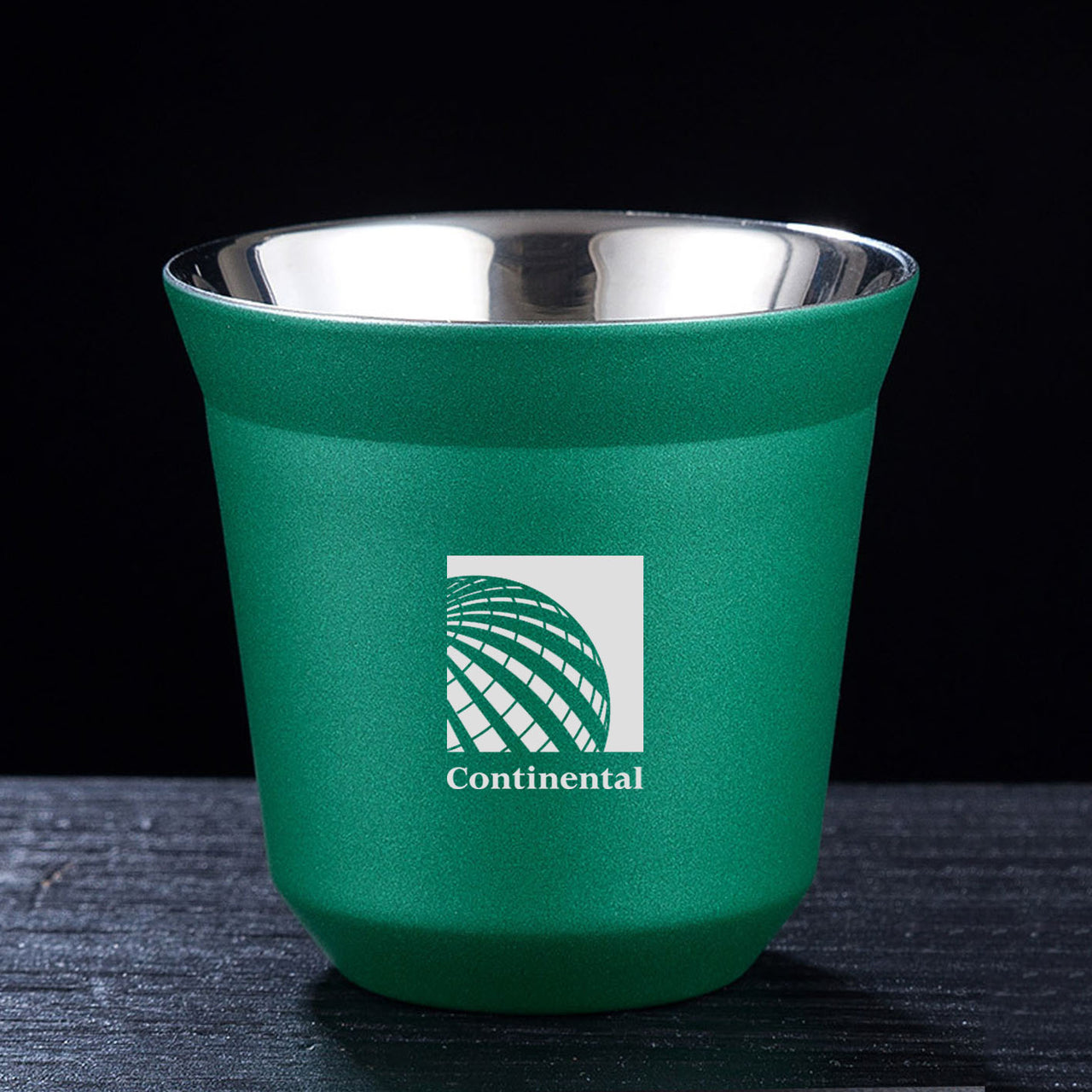 Continental Airlines Double Wall Stainless Steel Coffee Mugs