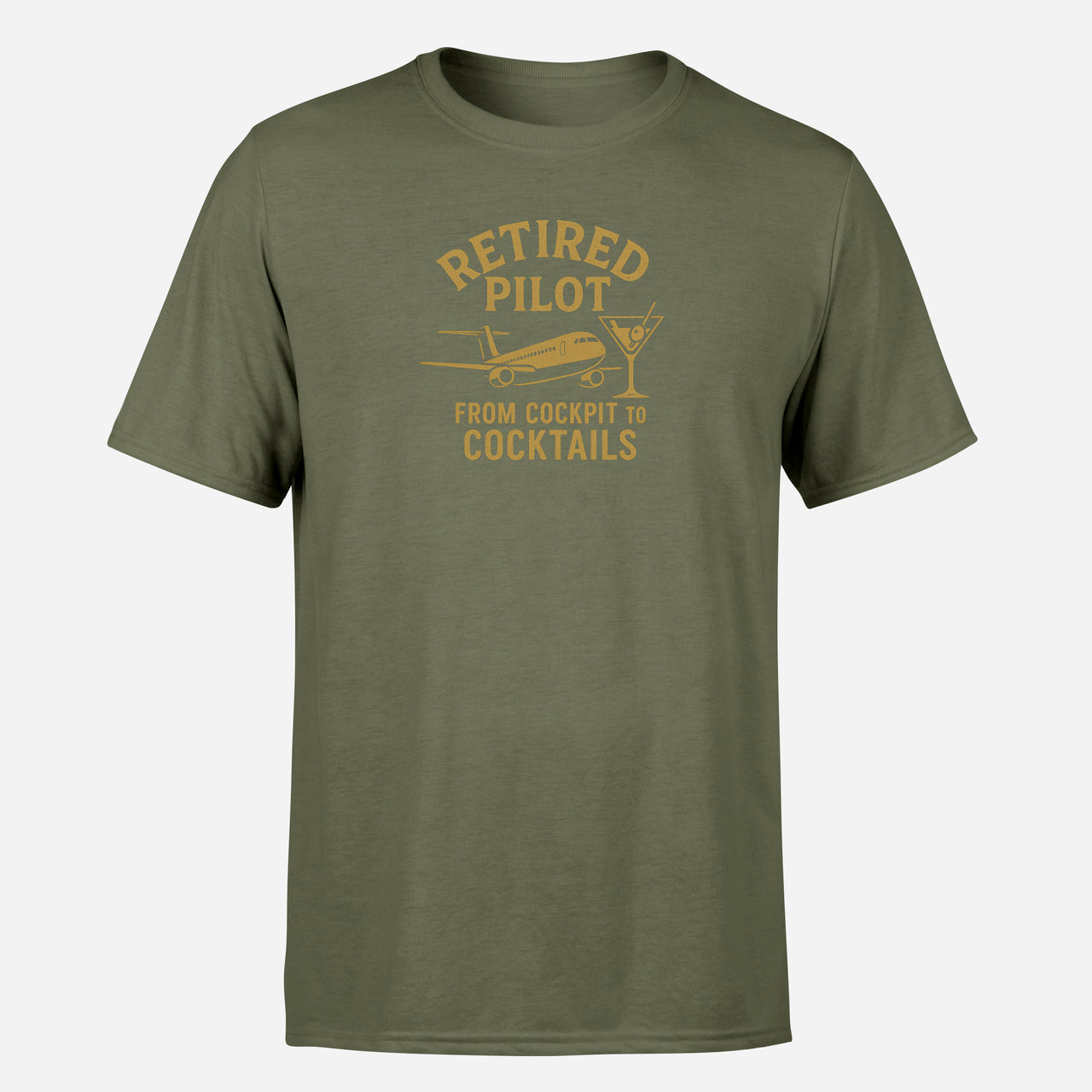 Retired Pilot & Coctails Design Super Quality T-Shirts