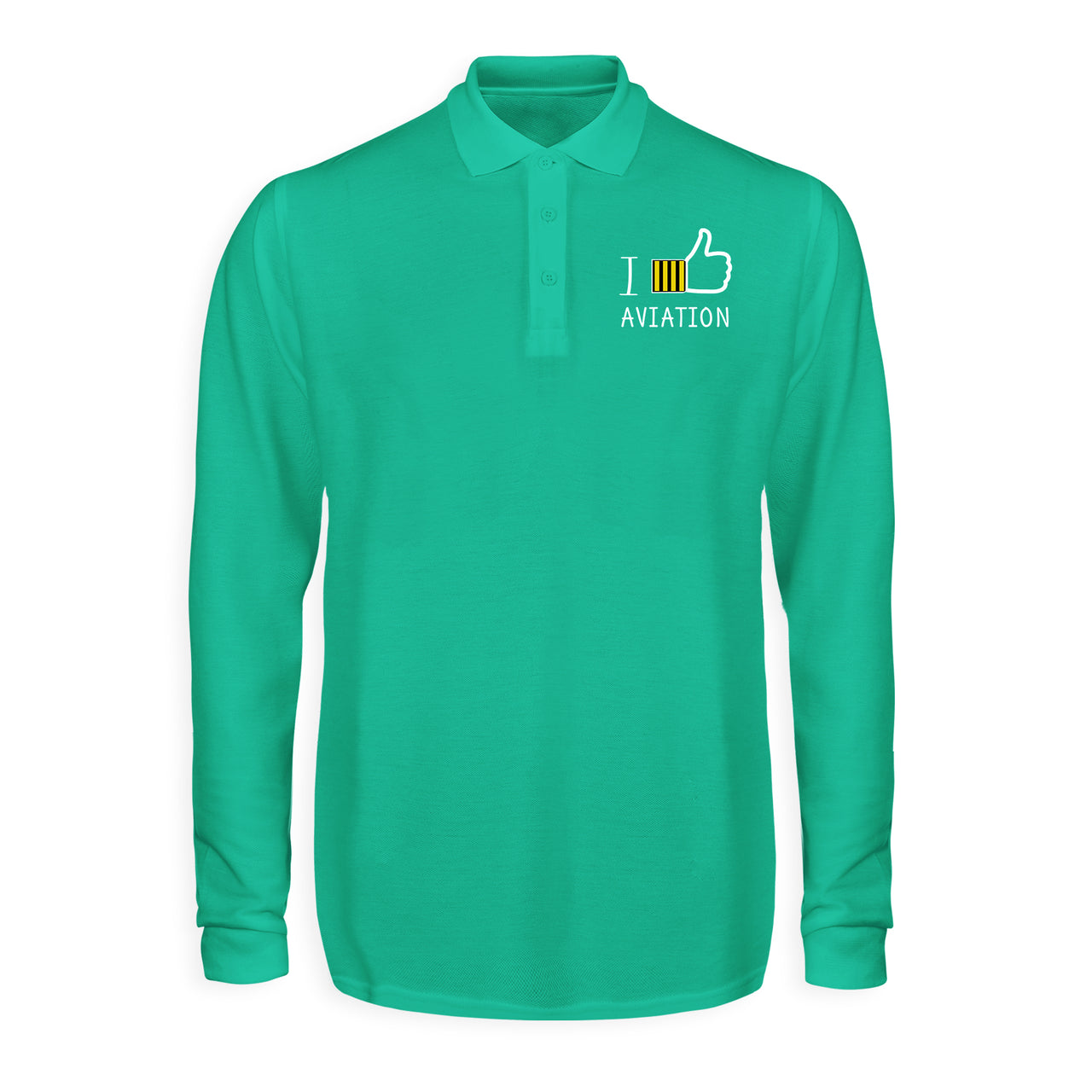 I Like Aviation Designed Long Sleeve Polo T-Shirts