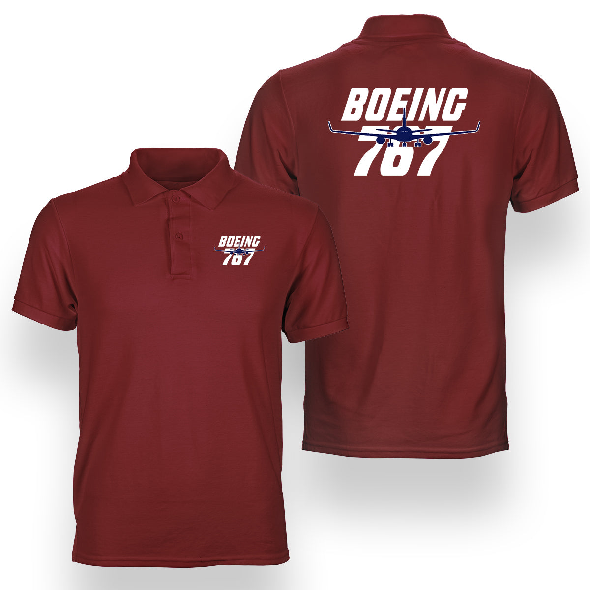 Amazing Boeing 767 Designed Double Side Polo T-Shirts