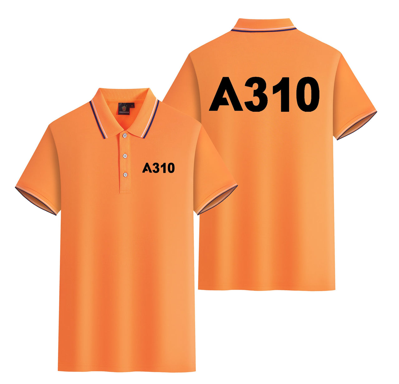 A310 Flat Text Designed Stylish Polo T-Shirts (Double-Side)