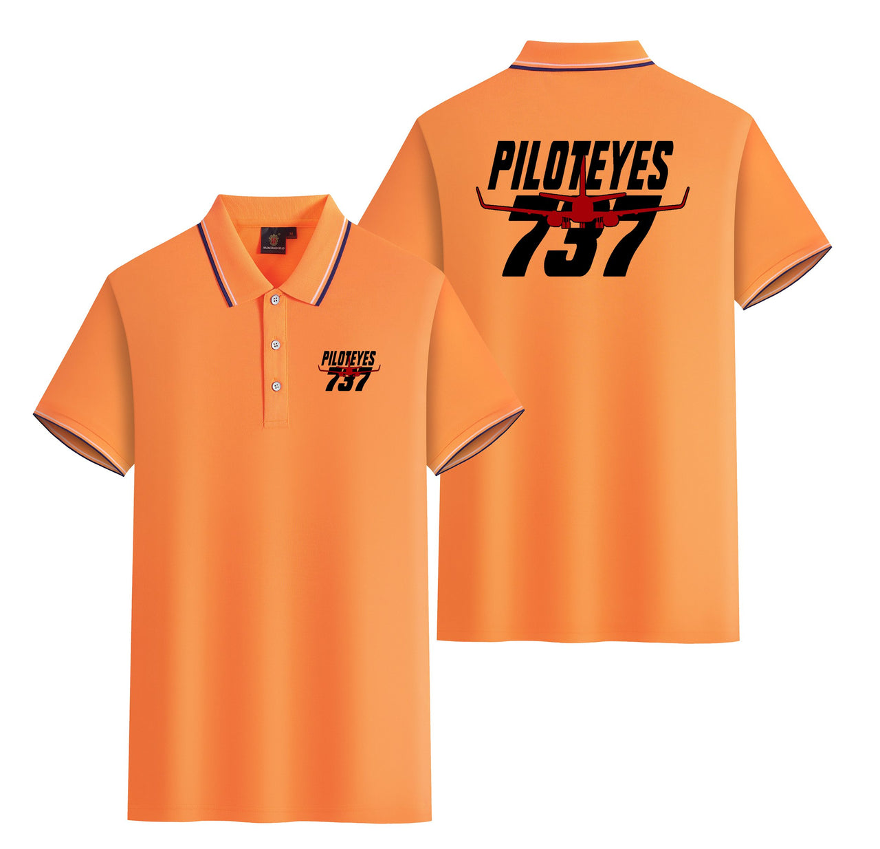 Amazing Piloteyes737 Designed Stylish Polo T-Shirts (Double-Side)