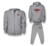Thumbnail for Born To Fly Designed Designed Zipped Hoodies & Sweatpants Set