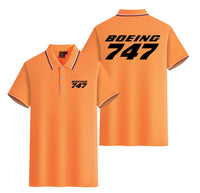 Thumbnail for Boeing 747 & Text Designed Stylish Polo T-Shirts (Double-Side)