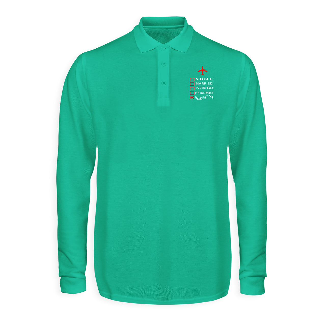 In Aviation Designed Long Sleeve Polo T-Shirts