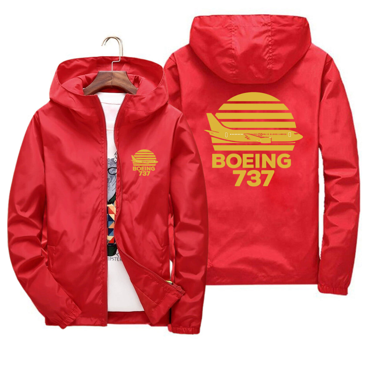 Retro Boeing 737 Designed Thin Windbreaker Jackets