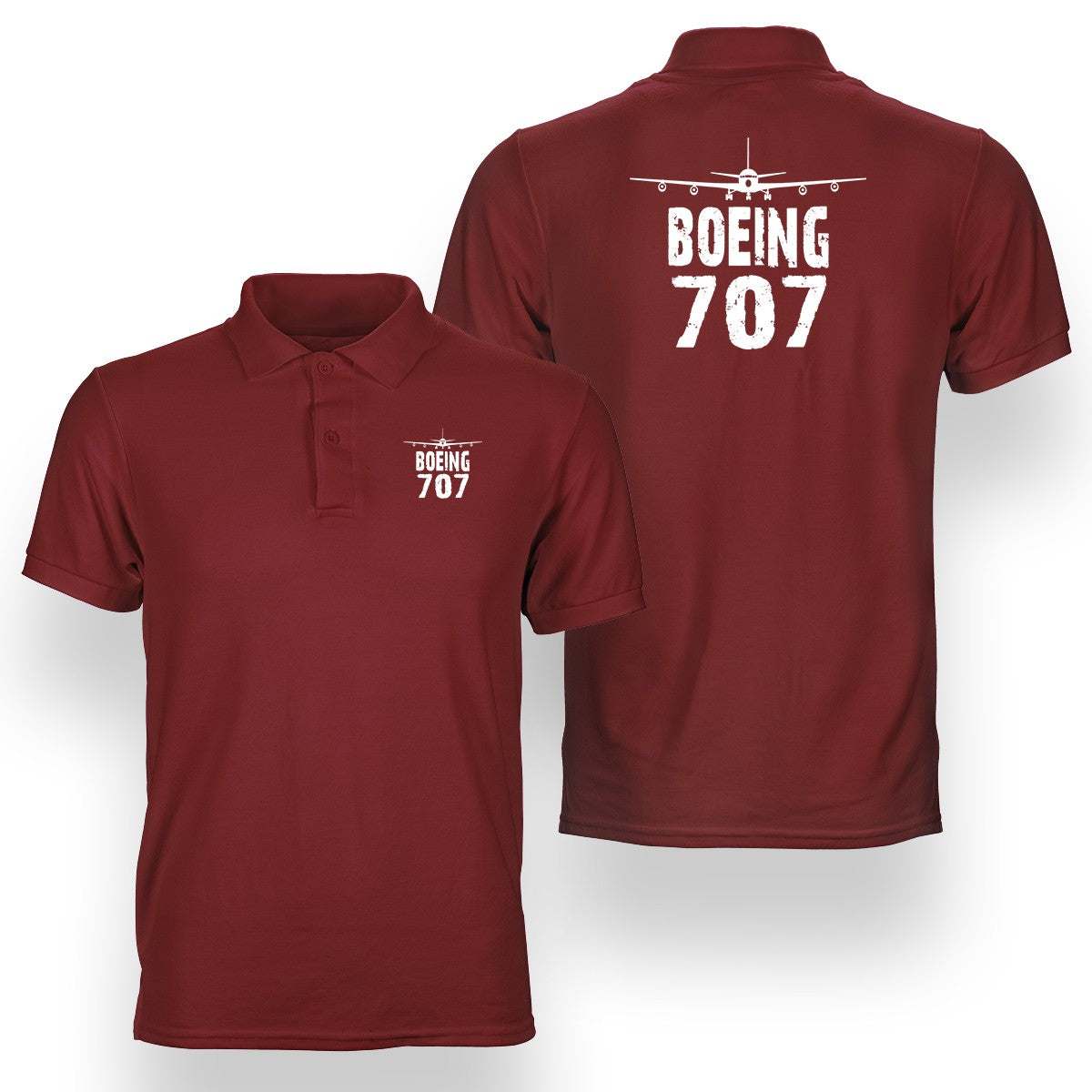 Boeing 707 & Plane Designed Double Side Polo T-Shirts