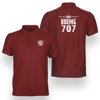 Thumbnail for Boeing 707 & Plane Designed Double Side Polo T-Shirts