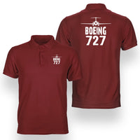 Thumbnail for Boeing 727 & Plane Designed Double Side Polo T-Shirts