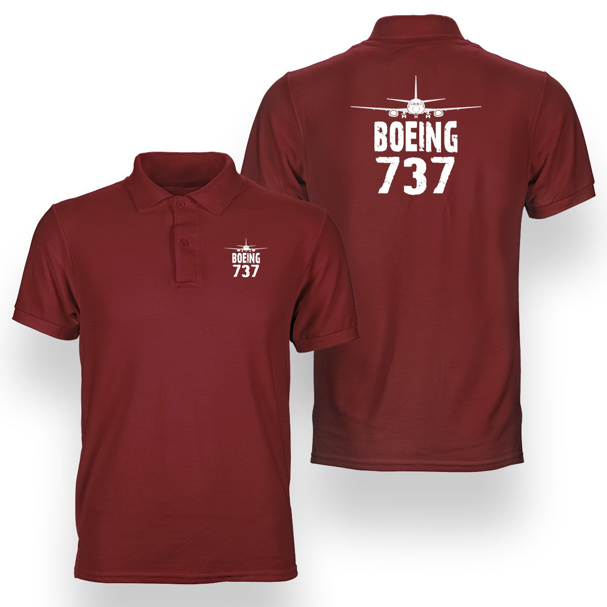 Boeing 737 & Plane Designed Double Side Polo T-Shirts