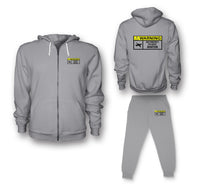 Thumbnail for Warning May Constantly Talk About Aviation Designed Zipped Hoodies & Sweatpants Set