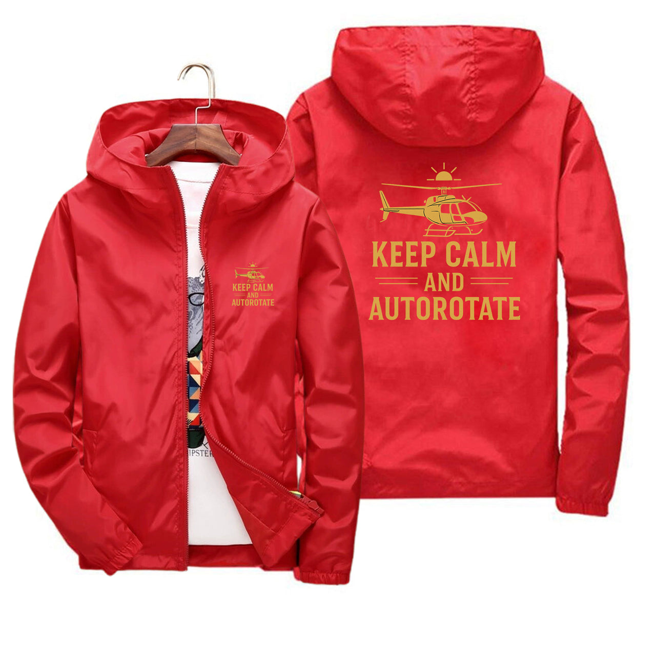 Keep Calm and Autorotate Designed Thin Windbreaker Jackets