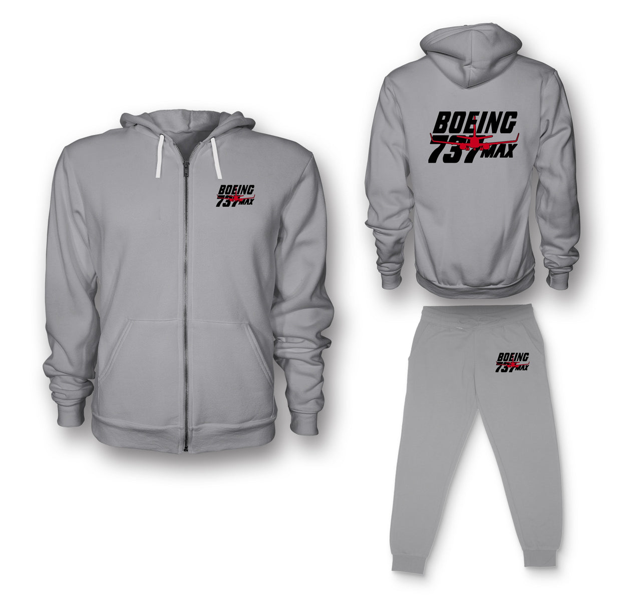 Amazing 737 Max Designed Zipped Hoodies & Sweatpants Set