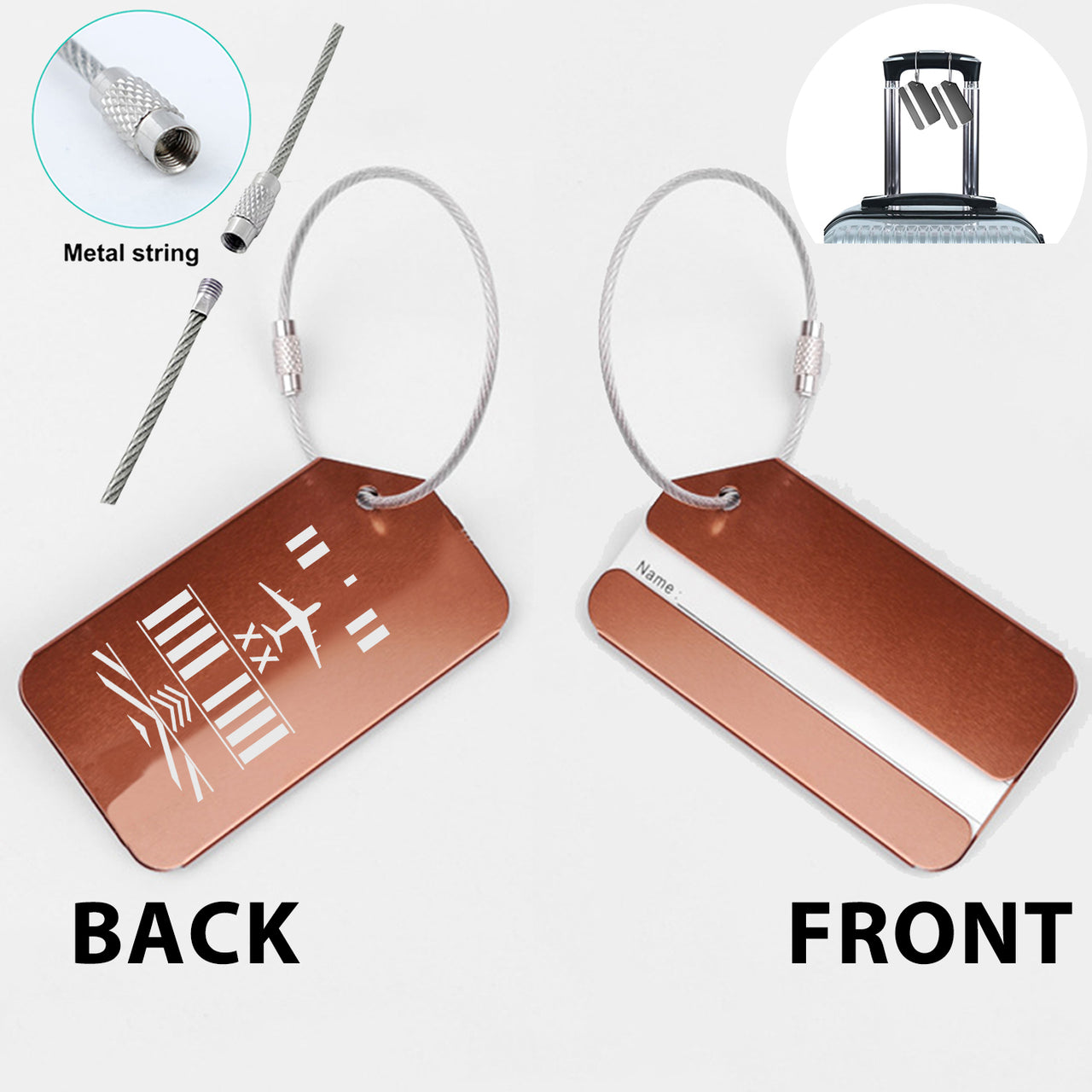 Products Runway (Customizable) Designed Fashion Metal Luggage Tags